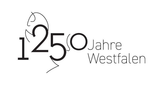 Wortbildmarke des Jubiläumsjahres 1250-Jahre Westfalen